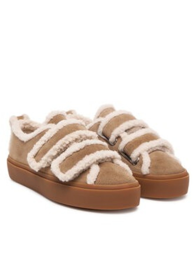 Inuikii Sneakersy Shearling Low Velcro 1001.001.0231 Beżowy
