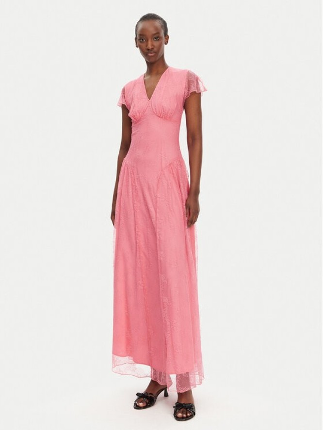 ROTATE Sukienka wieczorowa 113833551 Różowy Regular Fit