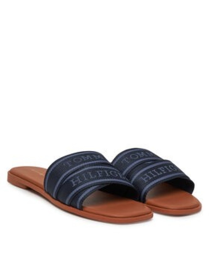 Tommy Hilfiger Klapki Webbing Mule FW0FW08421 Granatowy