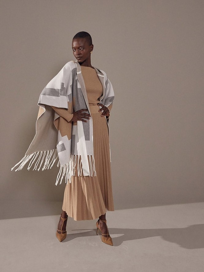 Rodier Narzutka w kolorze jasnobrązowo-biało-szarym rozmiar: onesize