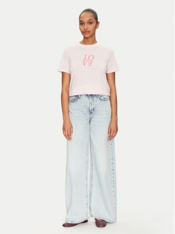 Pieces T-Shirt Skylar 17155376 Różowy Regular Fit