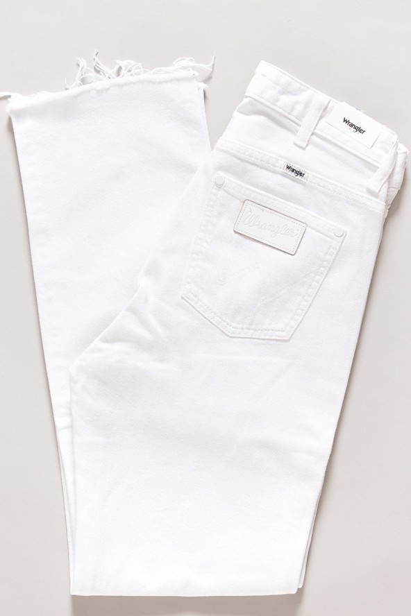 DAMSKIE SPODNIE JEANSOWE WRANGLER RETRO STRAIGHT WHITE DESTROYED W238DM13H 112127869