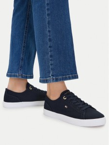 Tommy Hilfiger Sneakersy Th Foxing Sneaker Canvas FW0FW09170 Granatowy