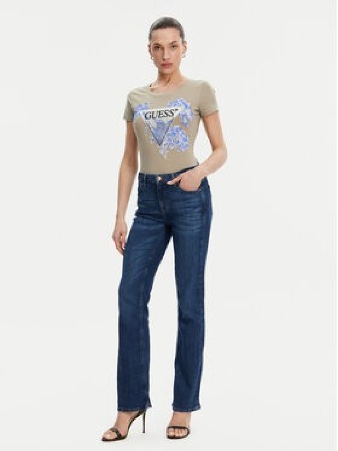 Guess T-Shirt W5GI08 J1314 Khaki Slim Fit