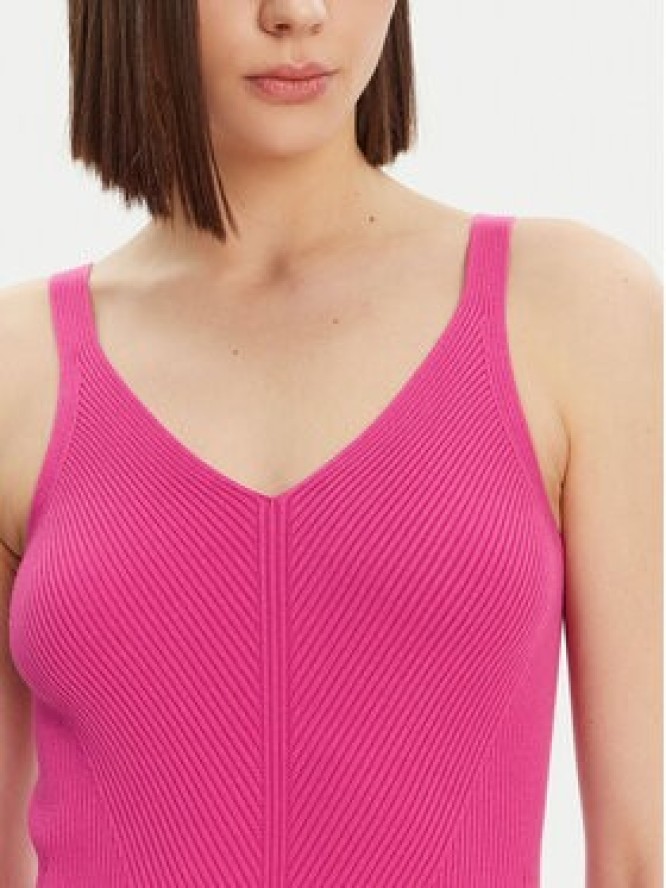 Lacoste Sukienka dzianinowa EF9270 Różowy Slim Fit