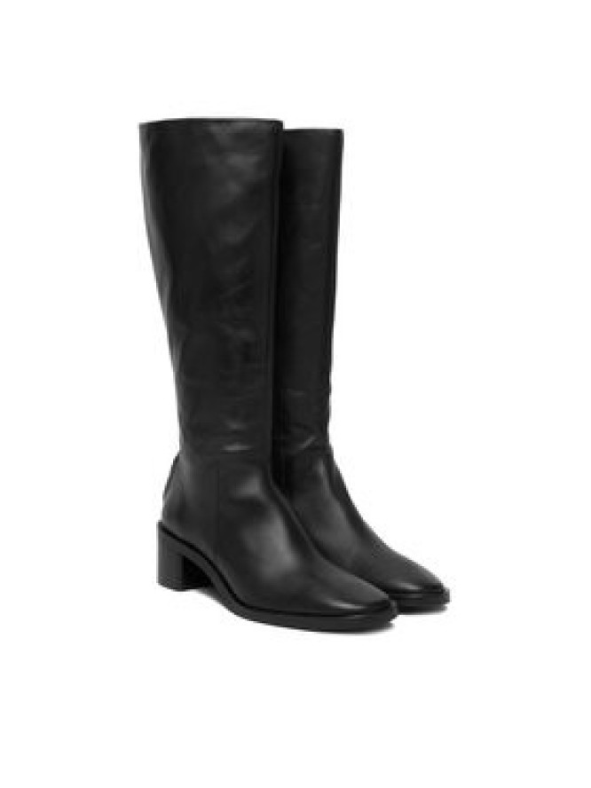 Calvin Klein Kozaki Block Heel Knee Boot Lth HW0HW02812 Czarny