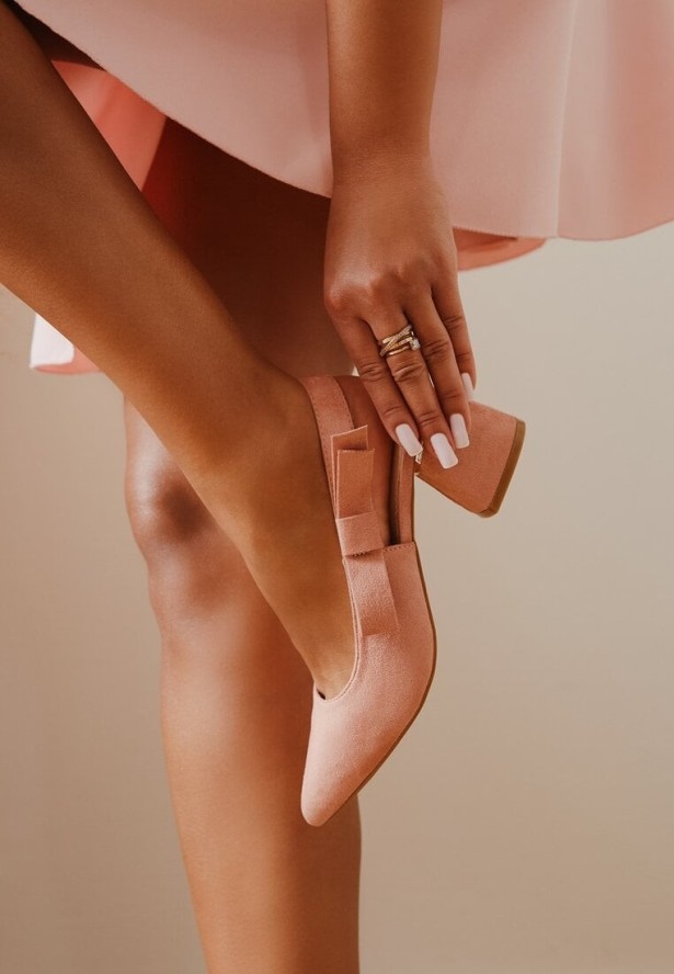 Różowe Sandały Vices na Obcasie ze Skórzaną Wkładką Bez Pięty Vevazira