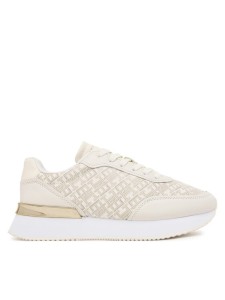 Tommy Hilfiger Sneakersy Chic Monogram Runner FW0FW09051 Écru