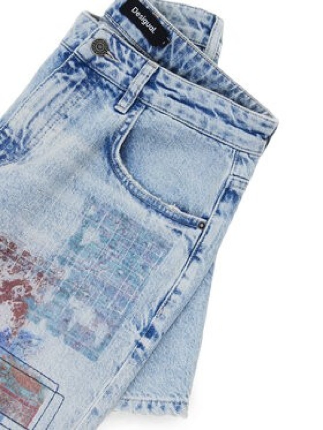 Desigual Szorty jeansowe Inidan 25SWDD24 Niebieski Straight Fit