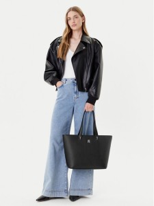 Tommy Hilfiger Torebka Th Emblem Tote AW0AW15178 Czarny
