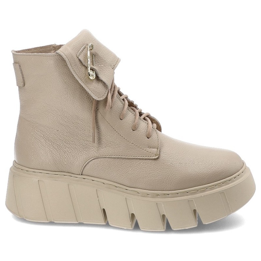 Beżowe Botki Armodo Modne Obuwie Damskie