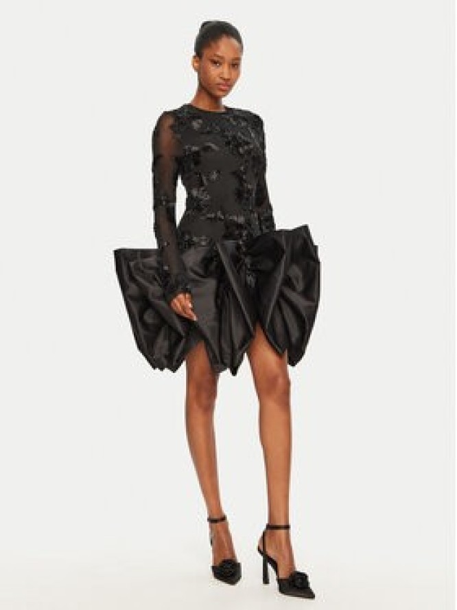 ROTATE Sukienka koktajlowa 114036100 Czarny Slim Fit