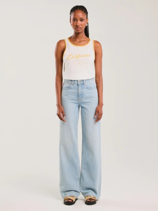 Koszulka damska na ramiączkach kremowa Witalina 102