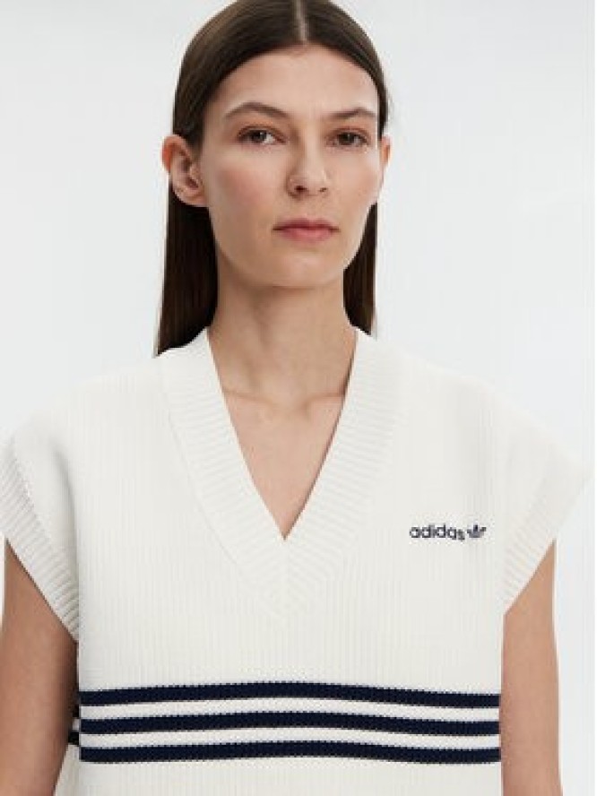 adidas Sweter 3-Stripes JJ3486 Biały Loose Fit