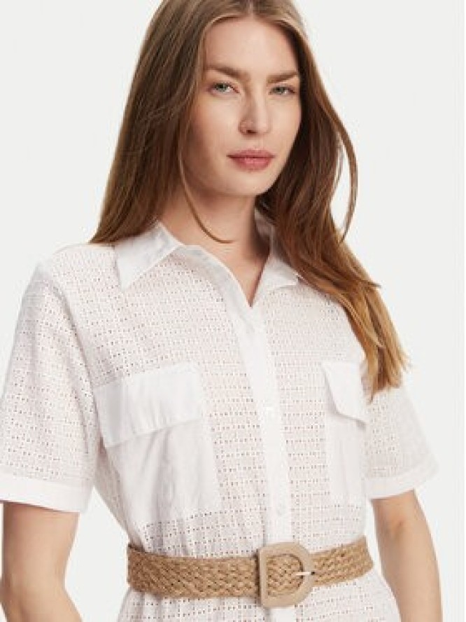 Selmark Sukienka koszulowa BC133 Biały Regular Fit