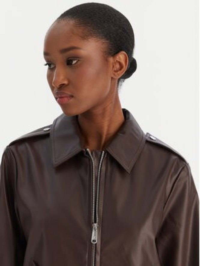 Calvin Klein Jeans Kurtka z imitacji skóry Moto LV047E501G Brązowy Regular Fit