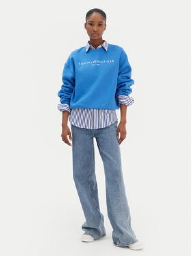 Tommy Hilfiger Bluza Corp Logo WW0WW47831 Niebieski Regular Fit