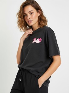 Koszulka oversize Barbie - szary