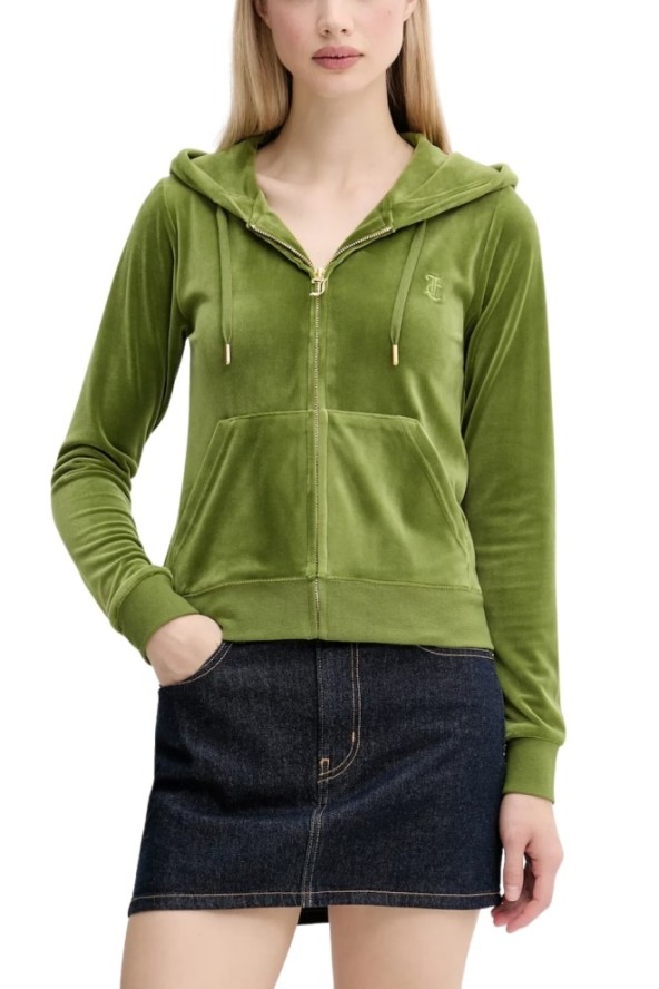 JUICY COUTURE Oliwkowa bluza damska Robertson Hoodie, Rozmiar XL