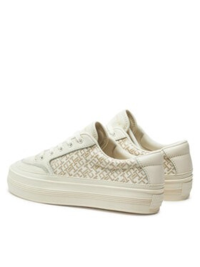 Tommy Hilfiger Sneakersy Vulc Leather Sneaker Monogram FW0FW08331 Écru
