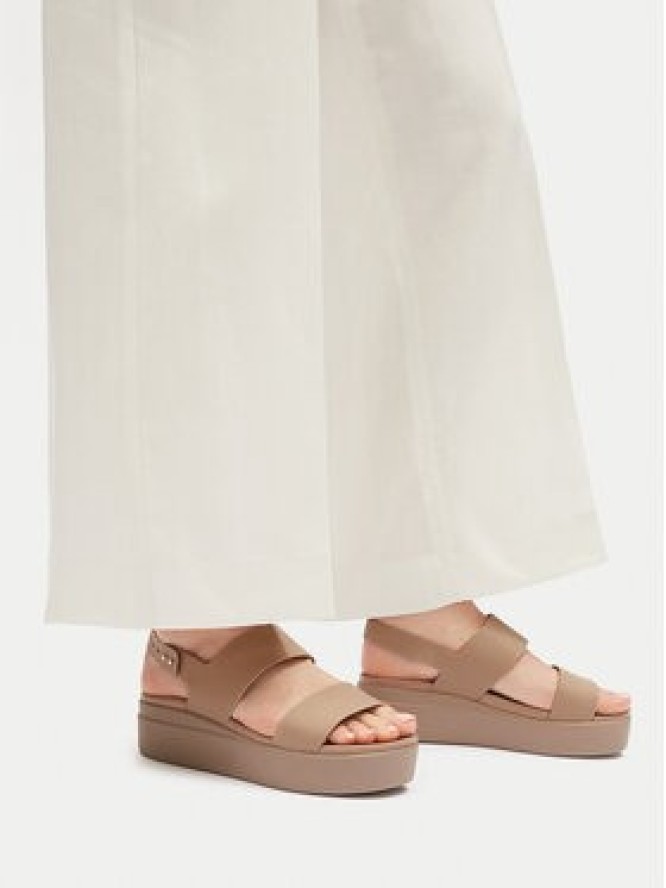 Crocs Sandały Brooklyn Low Wedge W 206453 Beżowy