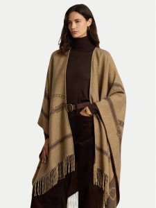 LAUREN RALPH LAUREN Ponczo 454P23618004 Brązowy jasny