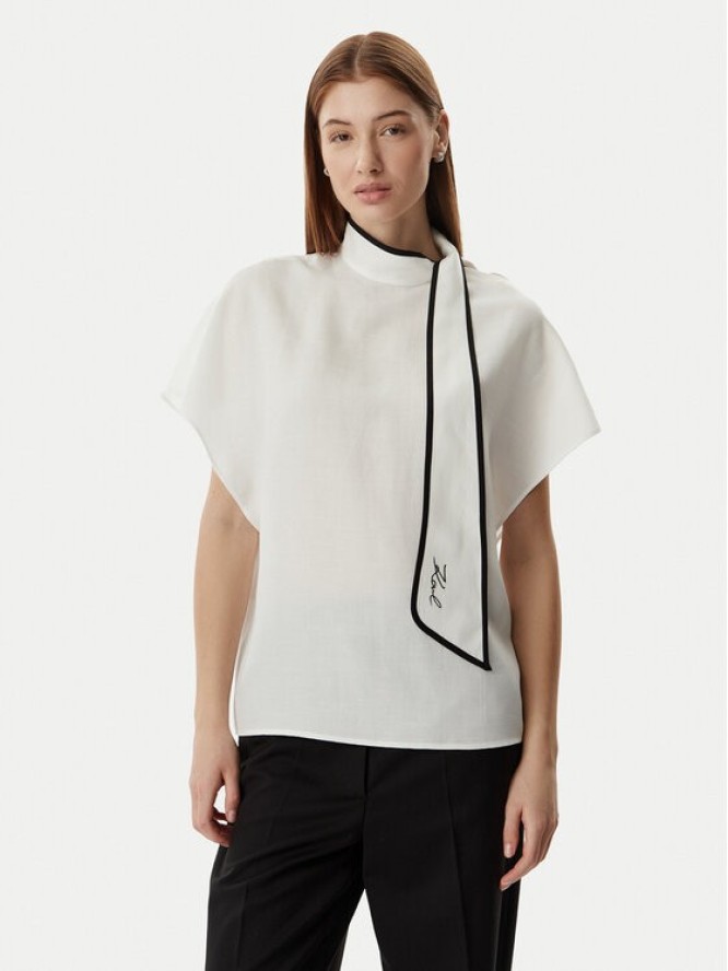 KARL LAGERFELD Bluzka B2W11015 Kremowy Loose Fit