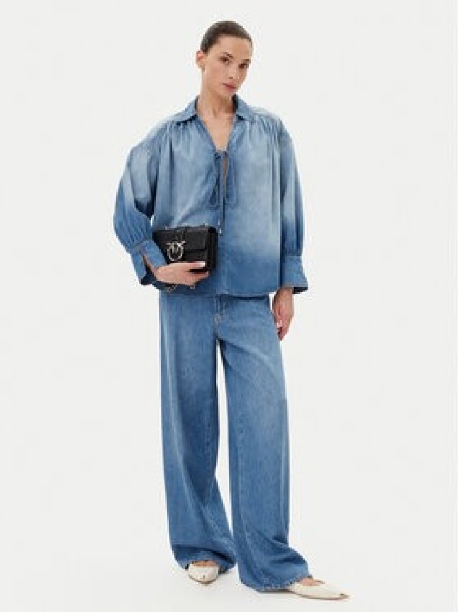 PINKO Bluzka 104630 A2DT Niebieski Relaxed Fit