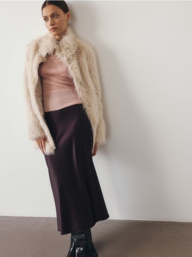 Spódnica midi - bordowy