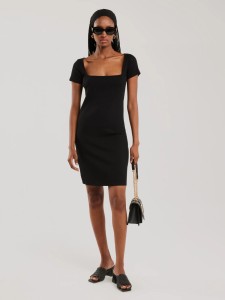 Sukienka damska mini w prążek czarna Felice 906