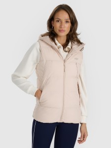 4F Bezrękawnik puchowy z wypełnieniem syntetycznym damski - beżowy XL