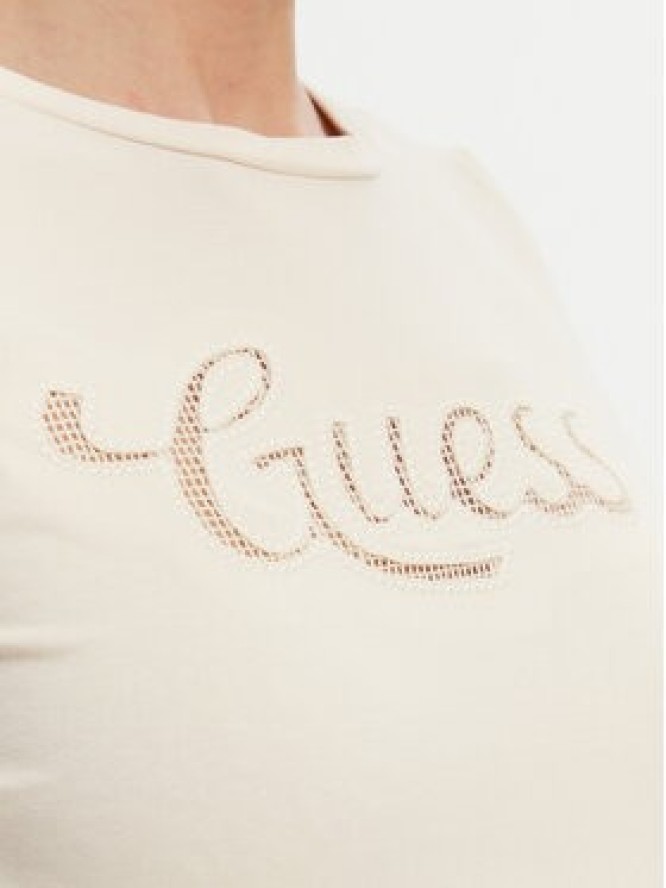 Guess T-Shirt W5GI47 KA0Q1 Écru Slim Fit