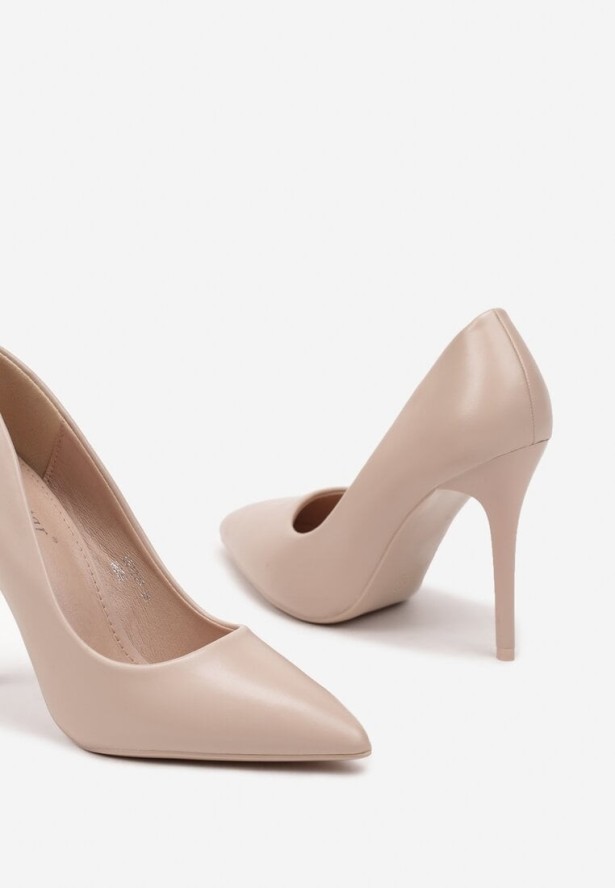 Beżowe Szpilki o Eleganckim Fasonie ze Szpiczastym Noskiem Eleaphina