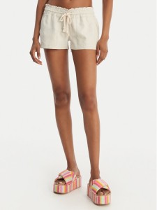 Roxy Szorty materiałowe Oceanside ARJNS03007 Beżowy Regular Fit