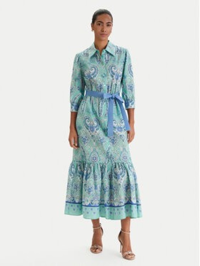 Luisa Spagnoli Sukienka koszulowa Pampa 543211 Zielony Regular Fit