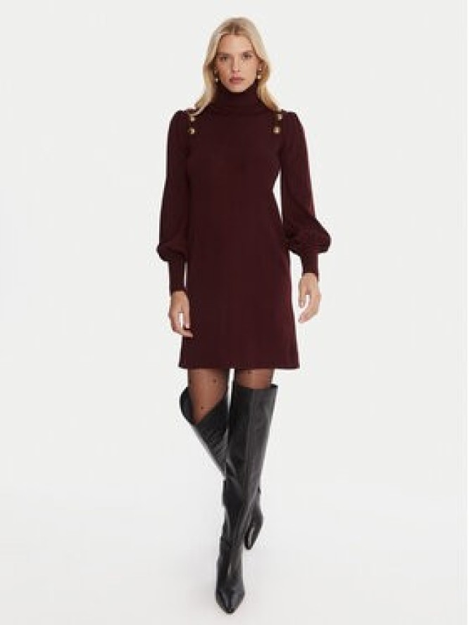 Luisa Spagnoli Sukienka dzianinowa Moduno 100056 Bordowy Regular Fit