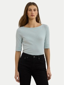 LAUREN RALPH LAUREN Bluzka 200654963187 Błękitny Slim Fit