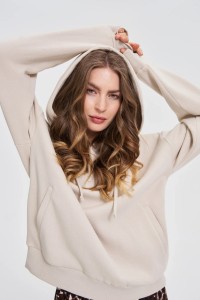 Bluza z kapturem beżowa