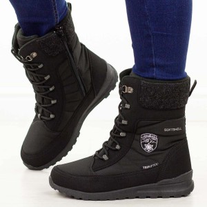 Czarne zimowe śniegowce damskie z membraną American Club Softshell Sn23/25