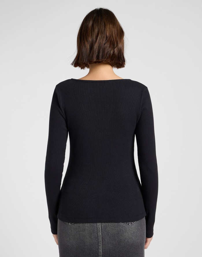 DAMSKA KOSZULKA LEE LS SQUARE NECK BLACK 112370951