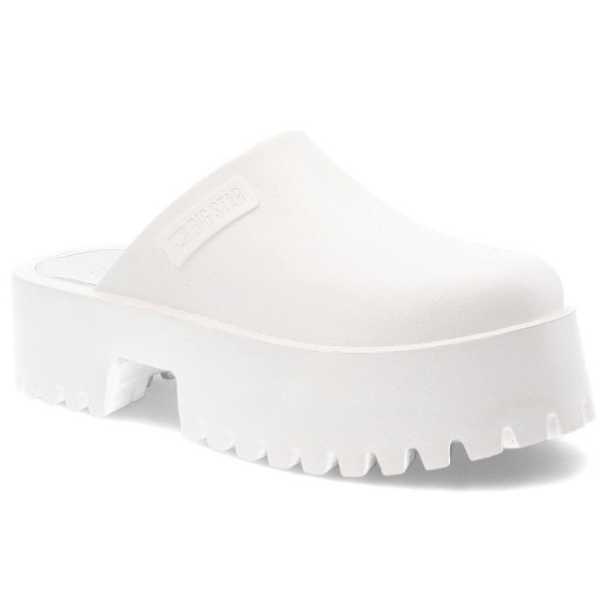 Białe Klapki Big Star Modne Obuwie Damskie Na Solidnej Podeszwie