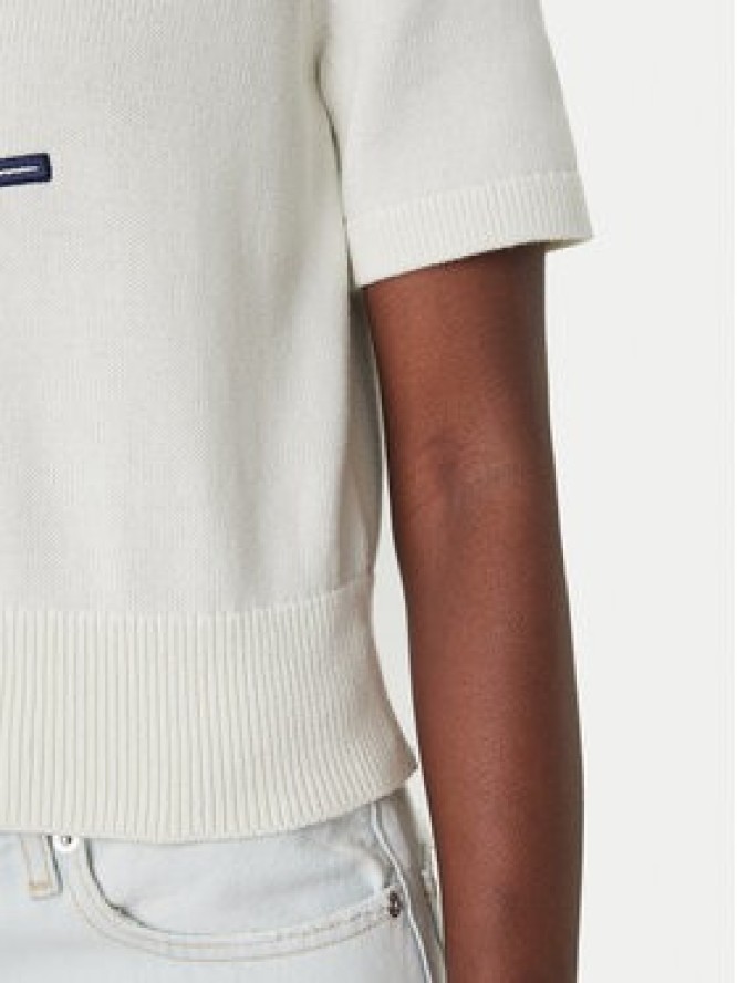 Calvin Klein Jeans Sweter LV047F356G Écru Regular Fit