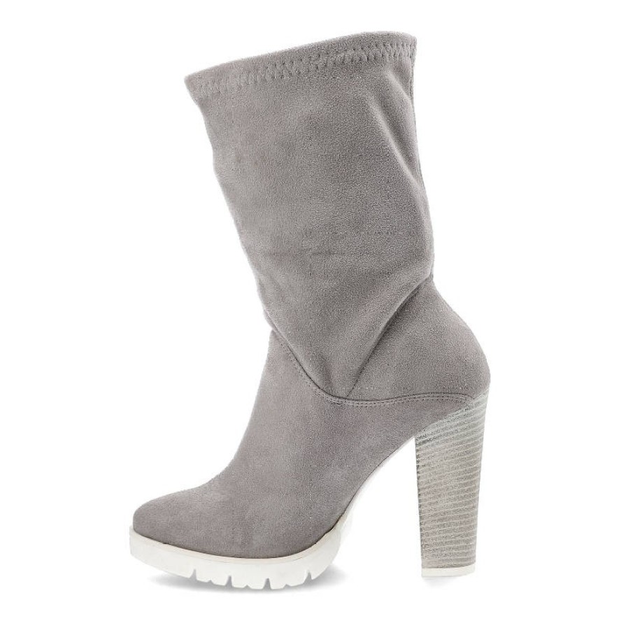 Szare Botki Neścior Stylowe Buty Damskie