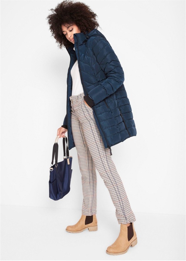 Długa kurtka pikowana, ocieplana