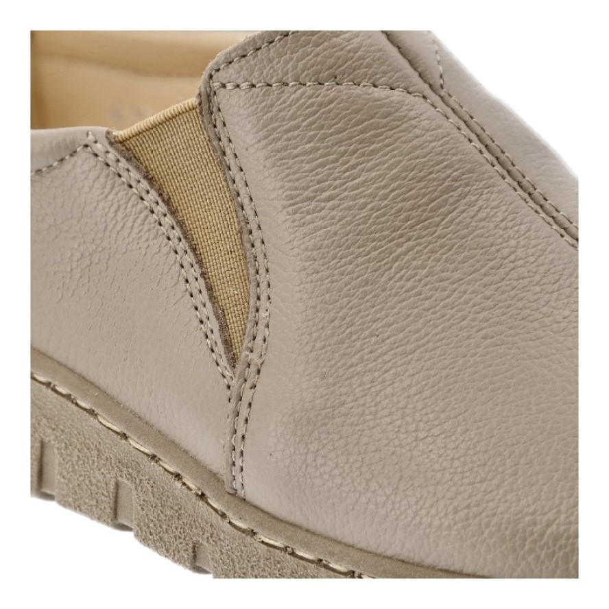 Beżowe Półbuty Wasak Skórzane Buty Damskie