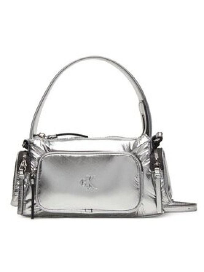 Calvin Klein Torebka Pocket Silver Nylon Small Bag LV04F3443G Srebrny