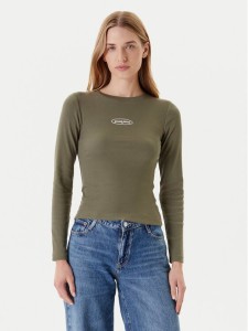 Guess Jeans Bluzka W5YP38 KA0H1 Khaki Slim Fit