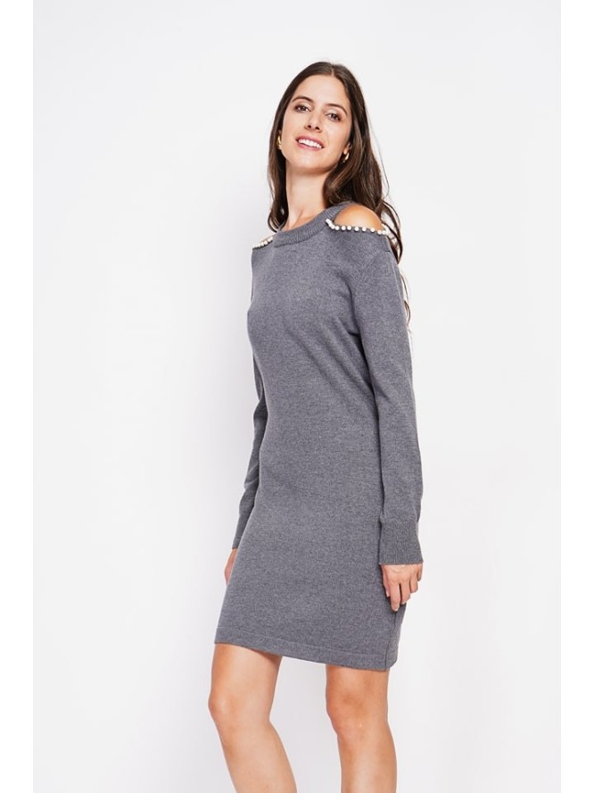 William de Faye Sukienka dzianinowa w kolorze szarym rozmiar: 38