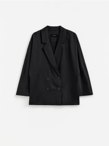 Marynarka oversize z lyocellu - czarny