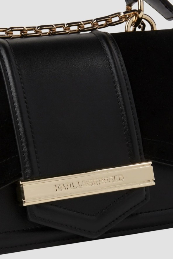 KARL LAGERFELD Czarna skórzana listonoszka Nova